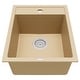 preview thumbnail 1 of 15, Karran QT-825 Drop-in 15-3/4" Single Bowl Quartz Composite Kitchen Sink Bisque