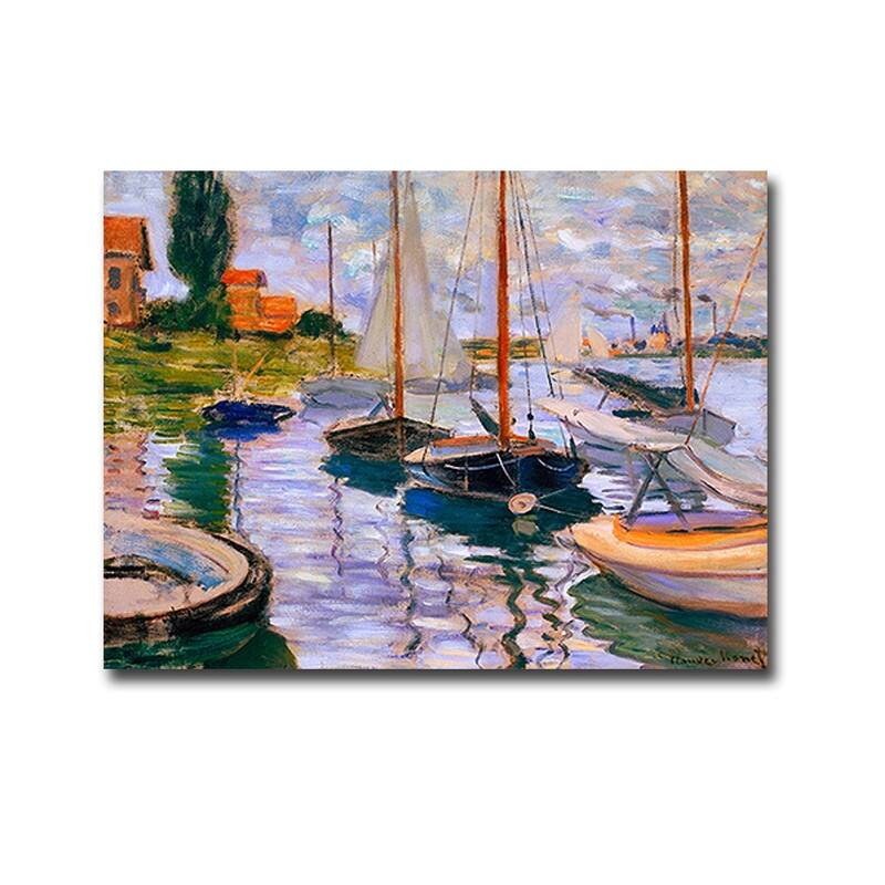 Sailboats on the Seine by Claude Monet Gallery Wrapped Canvas Giclee ...