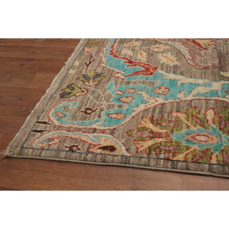 Hand Knotted Oriental 100% Wool Carpet Traditional All-Over Brown Ziegler Area Rug - 9' 3'' X 8' 0''