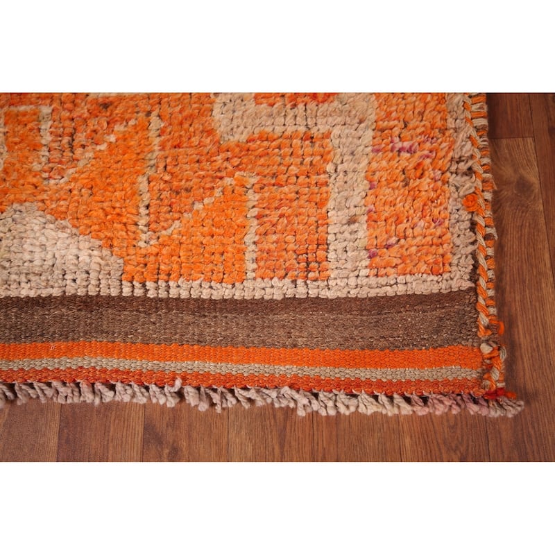 Transitional Oushak Vintage Runner Rug Handmade Wool Carpet - 3'6"x 9'9"