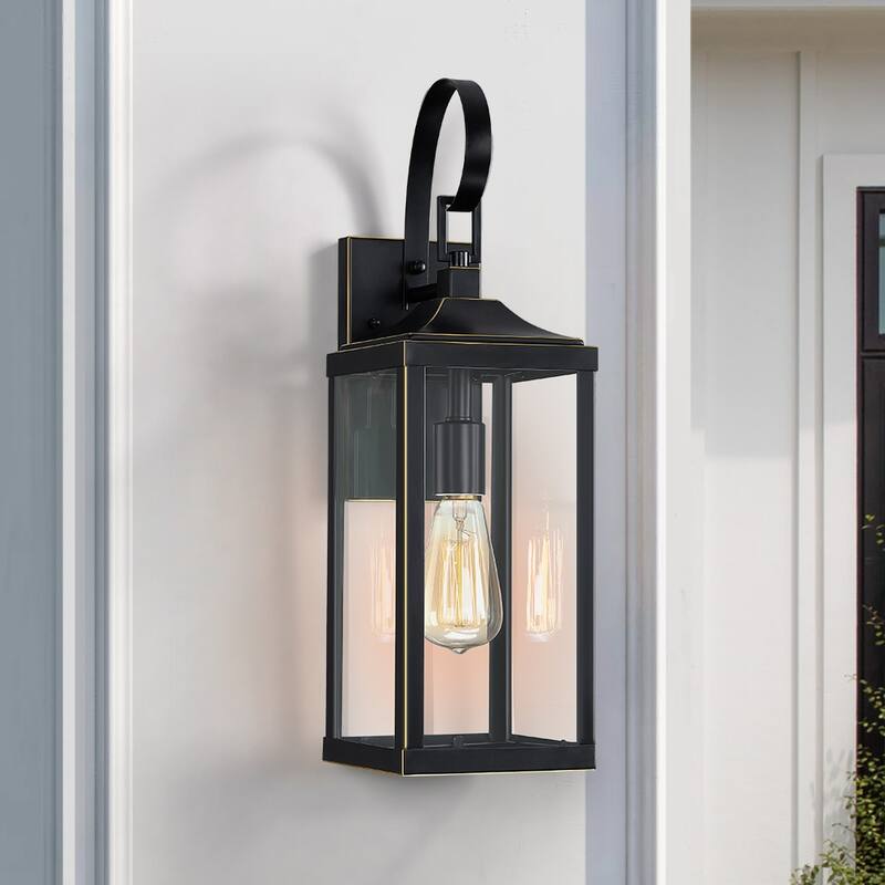 19.3"H 1-Light Medium Outdoor Bronze Exterior Wall Lantern Sconce Light - W6" x E7.2" x H19.3" - 19.3''H - Bronze