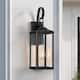 19.3"H 1-Light Medium Outdoor Bronze Exterior Wall Lantern Sconce Light - W6" x E7.2" x H19.3" - 19.3''H - Black with bronze highlights