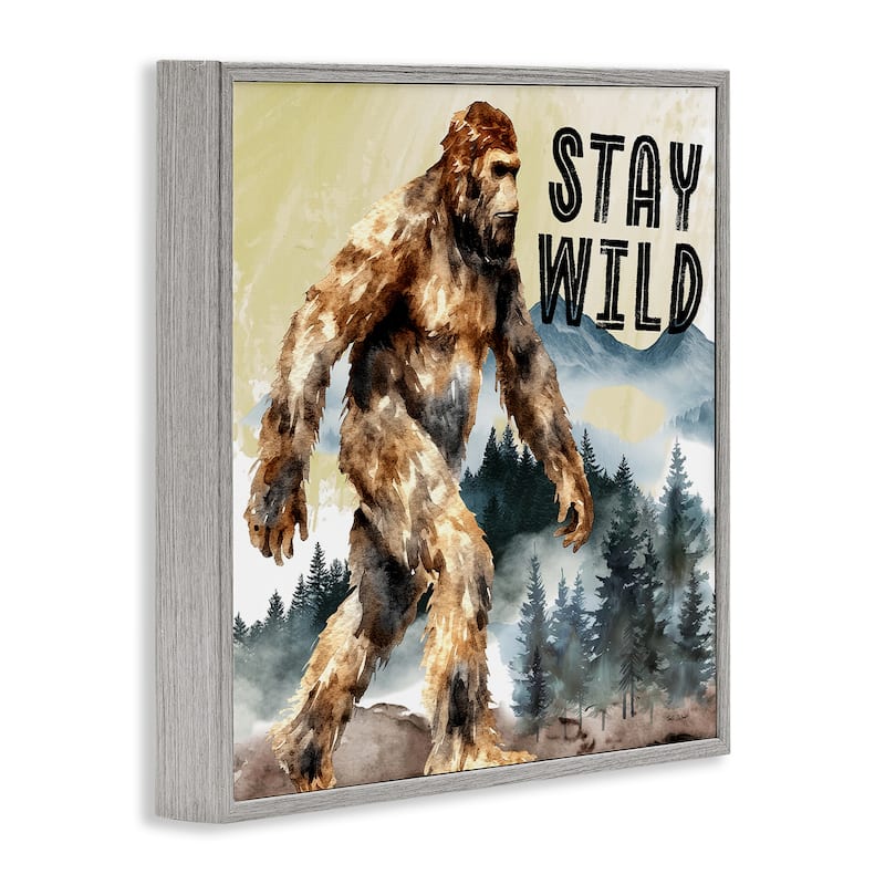 Stupell Stay Wild with Mythical Monster Framed Giclee Art Design By Nicole DeCamp