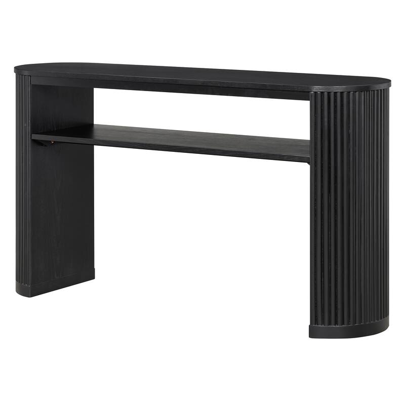Rustic Console Table Entryway Table Sofa Table with Fluted Legs, Accent Table Hallway Table with Shelf