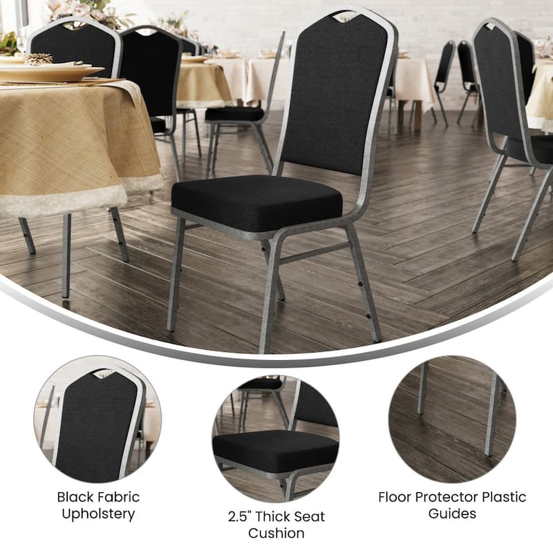 4 Pack Crown Back Stacking Banquet Chair - 20.25"D x 17.25"W x 38"H