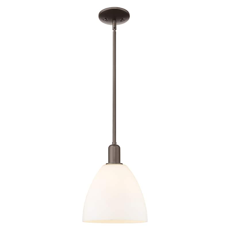 Innovations Lighting Endless Possibilities Arcadia - Bristol - 1 Light 9" Stem Hung Mini Pendant - Oil Rubbed Bronze/Matte White