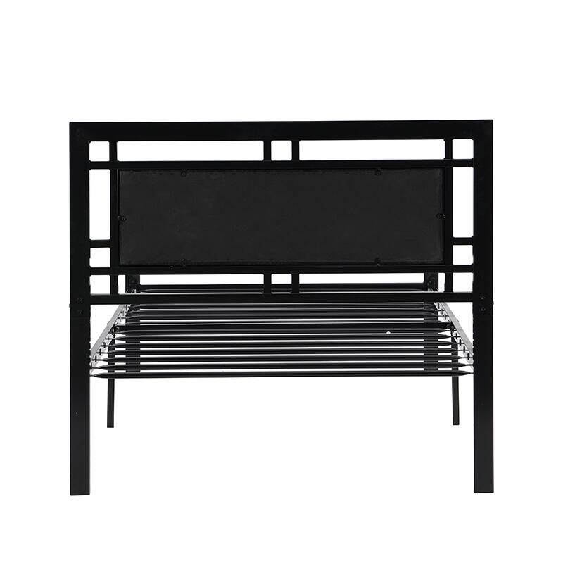 Modern Style Sturdy System Metal Bed with Headboard and Footboard for Bedroom