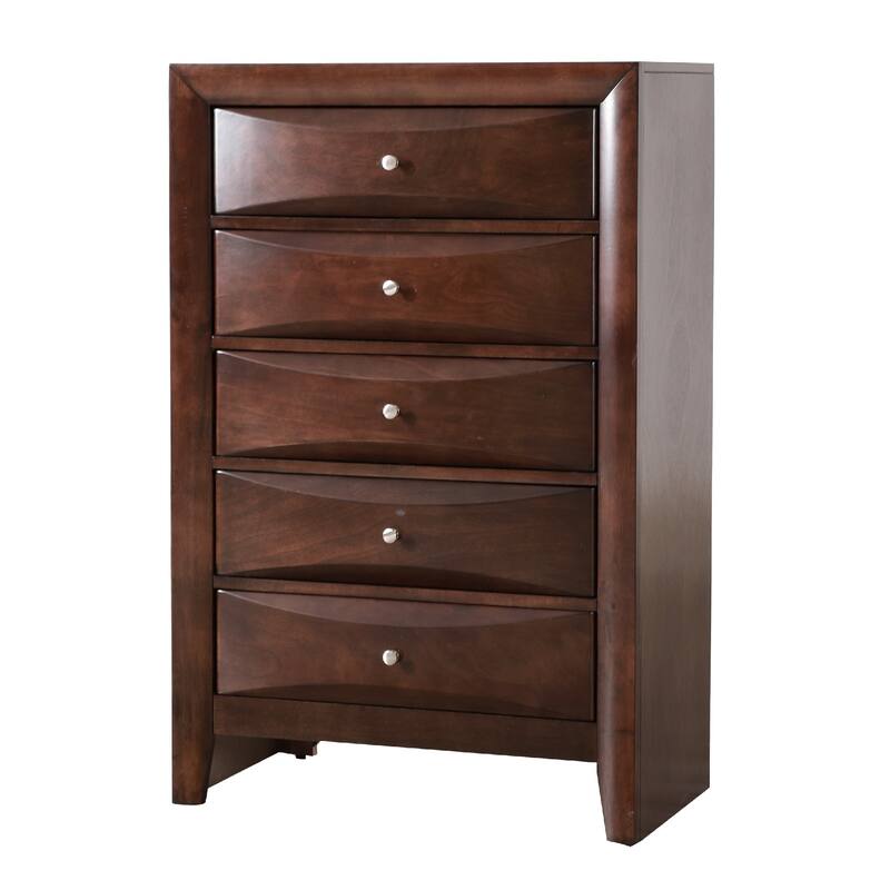 5-Drawer Wooden Bedroom Chest - 48" - Brown