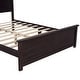 preview thumbnail 16 of 30, Farmhouse Wooden Platform Full Size Bed With Curl Design Headboard And Footboard For Teenager, Espresso