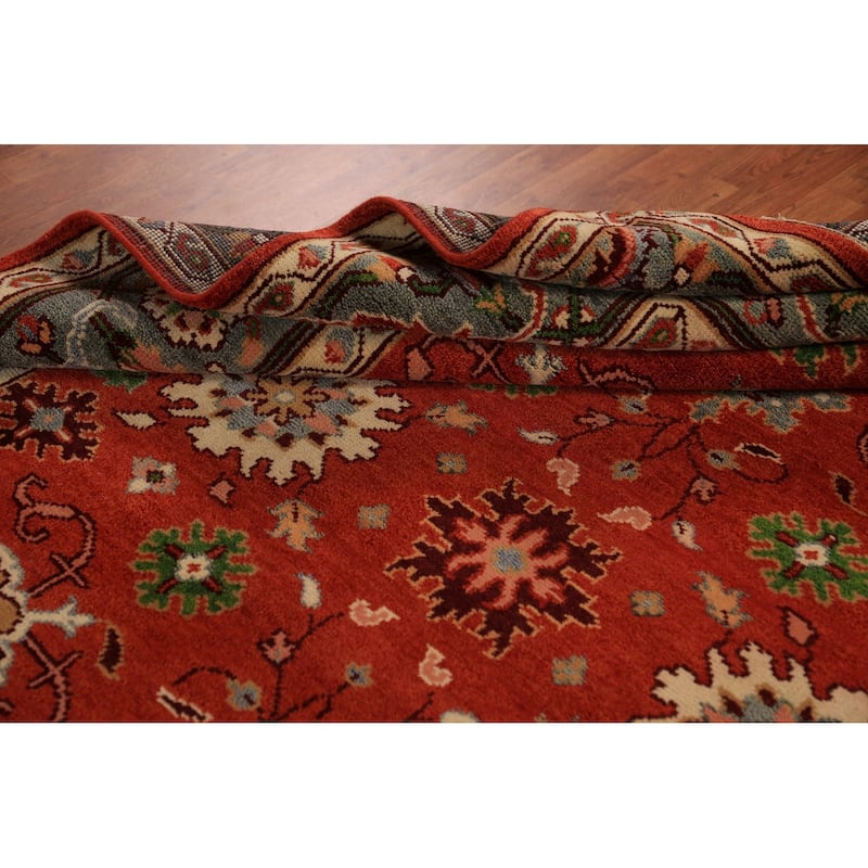 All-Over Floral Heriz Serapi Indian Area Rug Handmade Wool Carpet - 8'0"x 9'11"
