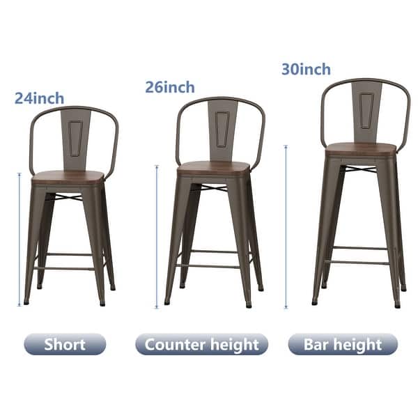 dimension image slide 0 of 9, Andeworld farmhouse bar stools ,counter height bar stools set of 4 - Set of 4