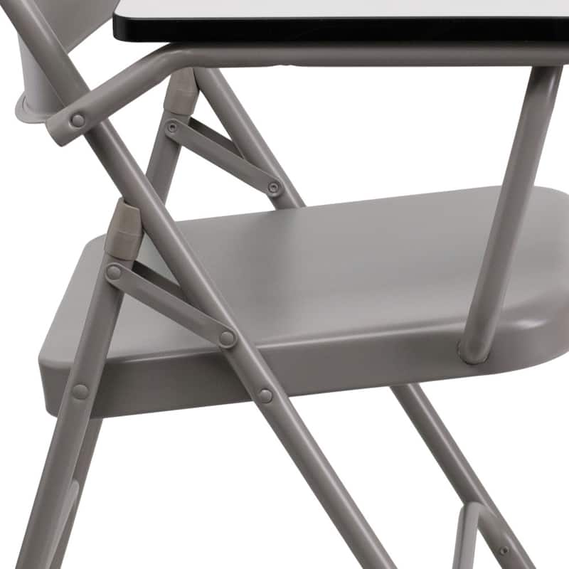 2 Pack Premium Steel Folding Chair with Right Handed Tablet Arm - 19.75"D x 18.5"W x 30"H
