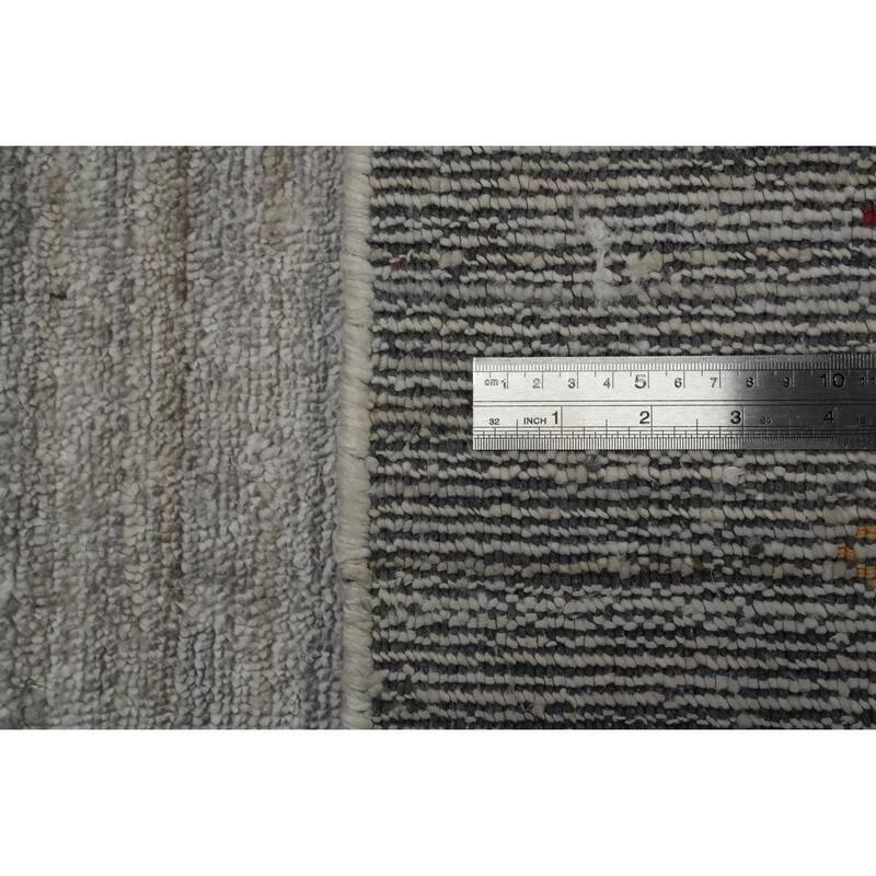 Hand Knotted Oriental 100% Wool Carpet Tribal Animal Pictorial Beige & Ivories Gabbeh Area Rug - 12' 2'' X 9' 2''