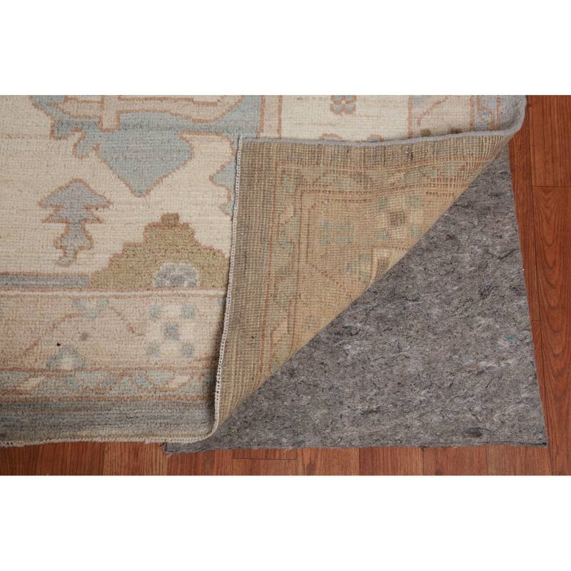 Hand Knotted Oriental 100% Wool Carpet Transitional All-Over Greys & Charcoal Oushak Area Rug - 14' 6'' X 12' 6''