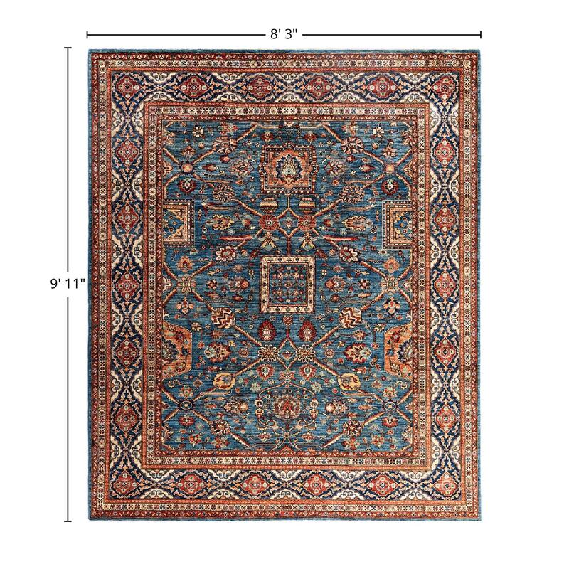 Serapi One-of-a-Kind Hand-Knotted Area Rug - Light Blue, 8' 3" x 9' 11" - 8' 3" x 9' 11"