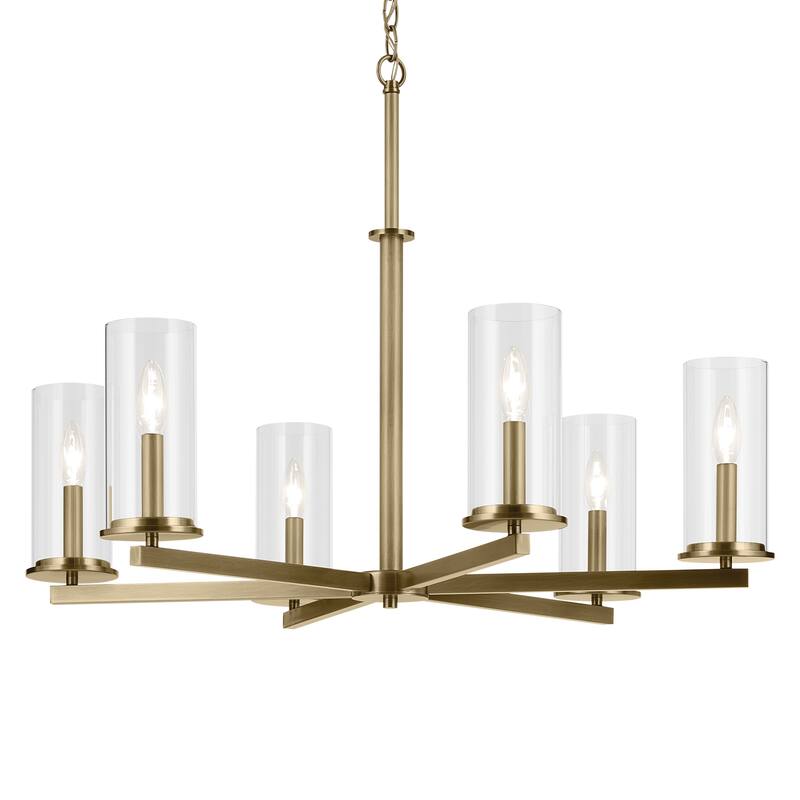 Kichler Lighting Crosby 32.25 in. 6-Light Clear Glass Chandelier