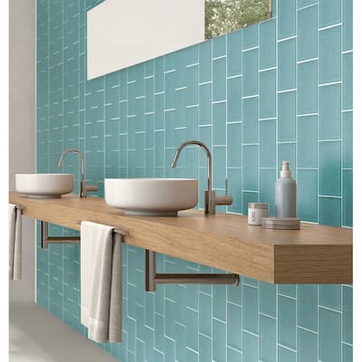 Apollo tile 3" x 6" Colorway Matte Sky Blue Glass Tile (5 sq ft/case) - 40 Pack
