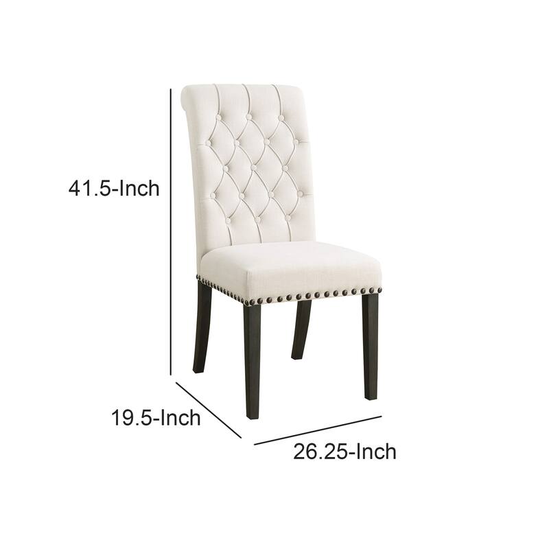 Chic Wooden Dining Side Chair, Beige, Set of 2 - 41.5 H x 19.5 W x 26.25 L Inches