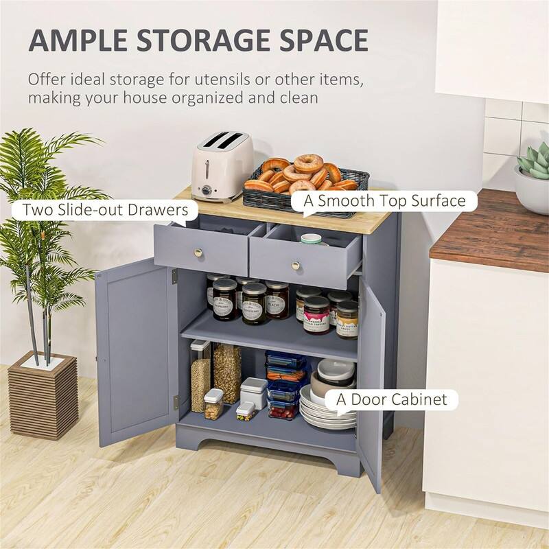 Sideboard Buffet CabinetKitchen Storage Cabinet - 15.75"D x 26.75"W x 33.5"H