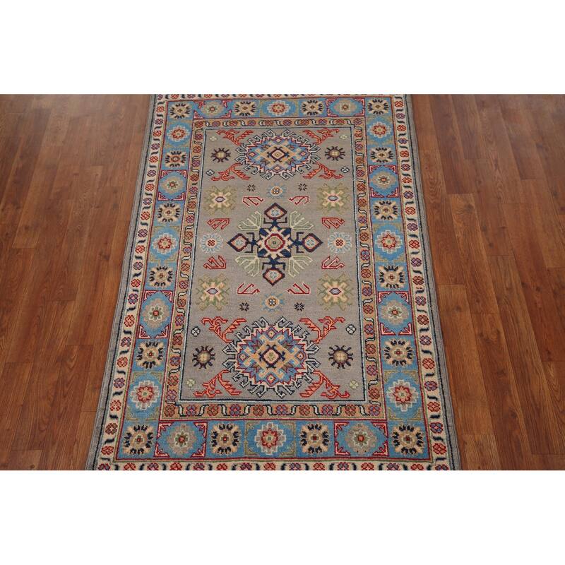 Kazak Oriental Foyer Rug Handmade Wool Carpet - 3'3" x 4'10"