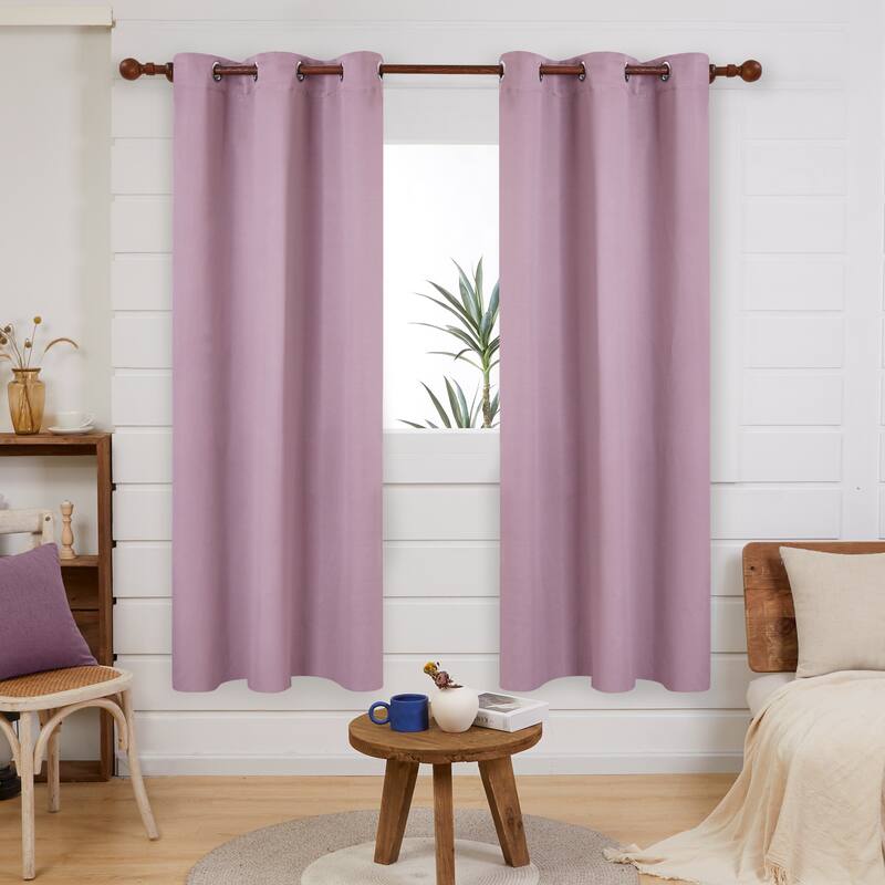 Deconovo Grommet 38 Width Curtain (2 Panel) - 38x72 - Lavender