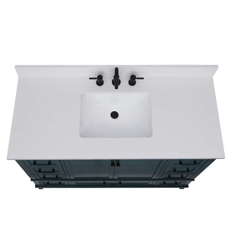Avanity Quartz Vanity Top with Rectangular Undermount Sinks