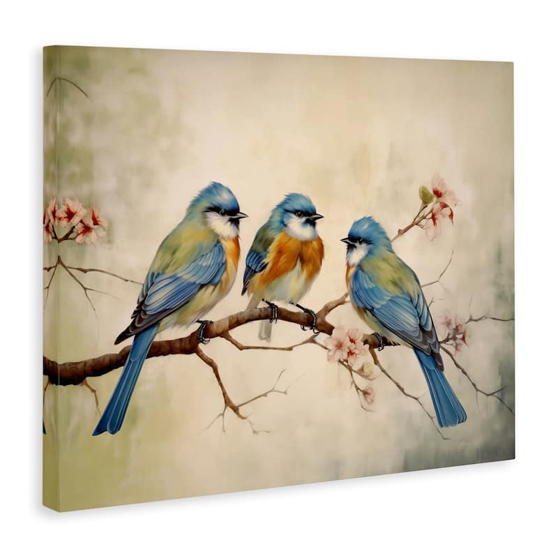 Stupell Bird Trio on Branch Canvas Wall Art Design By Arlington Prints