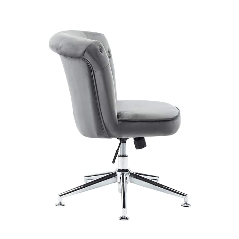 Porthos Home Quoba Tufted Velvet Office Chair, Castors and Footers Both Included