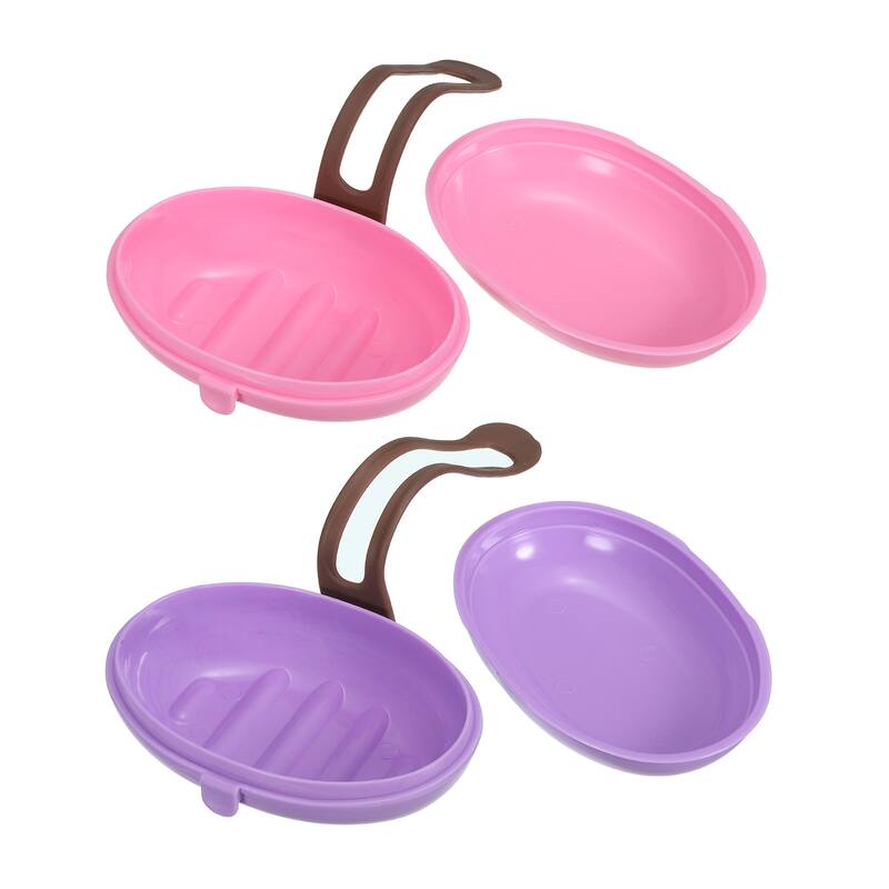 Travel Soap Holder, 2 Pack Soap Bar Box Container Case with Band