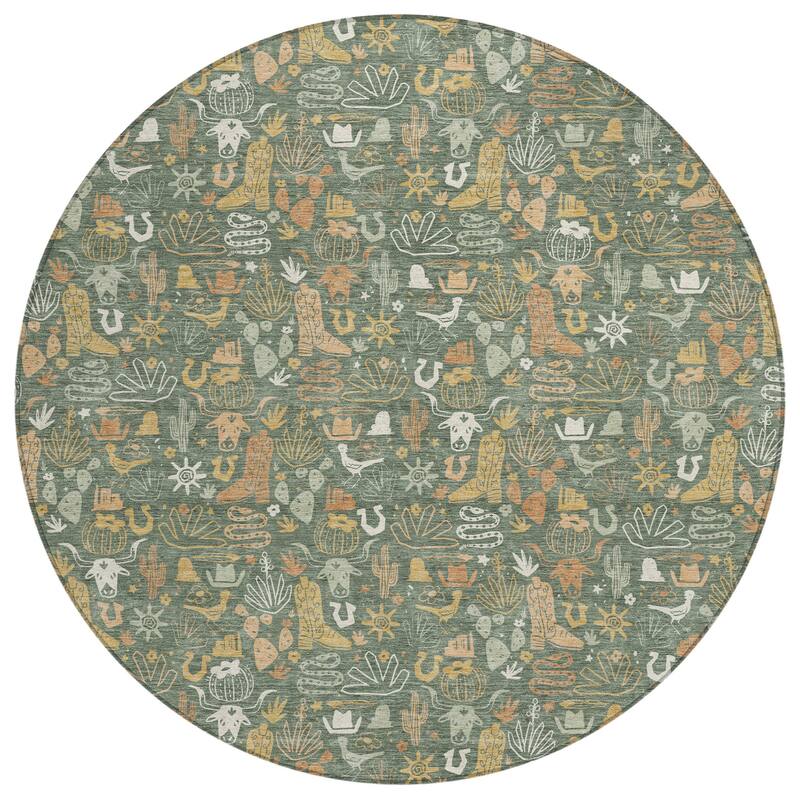 Machine Washable Indoor/ Outdoor Cowboy Dallas Chantille Rug