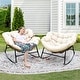 preview thumbnail 18 of 44, Oversized Indoor Outdoor Royal Papasan Rocking Chair, Patio Egg Rocker with Cushions, 450 lb Capacity
