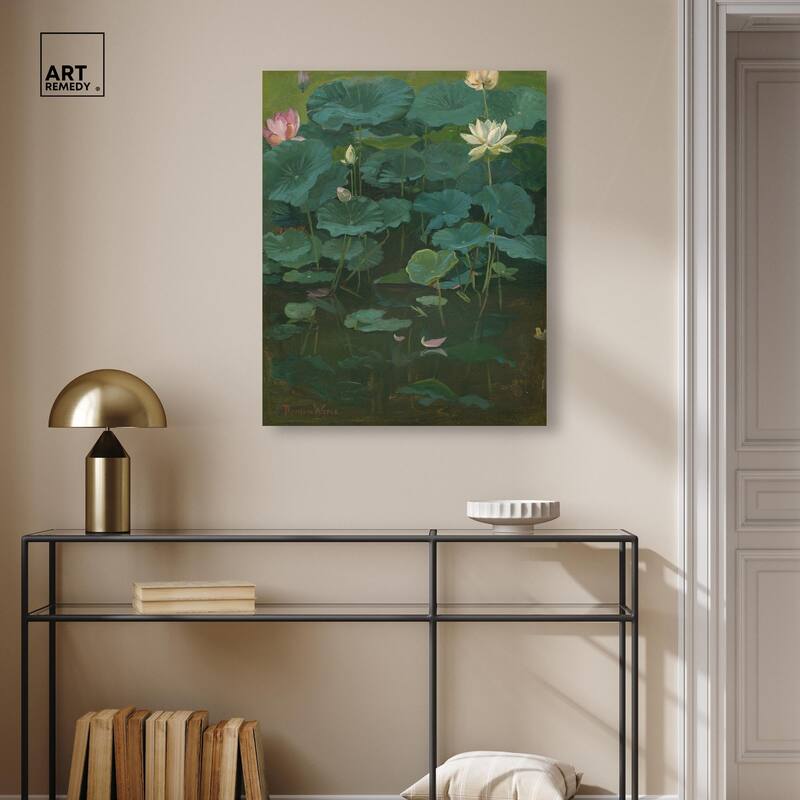 Theodore Wores Lotus Canvas by Art Remedy, Gallery Wrapped