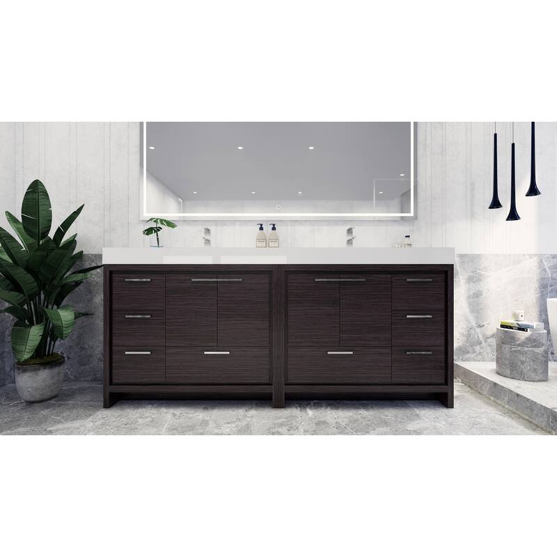 Dove 84'' Freestanding Vanity with Double Reinforced Acrylic Sink