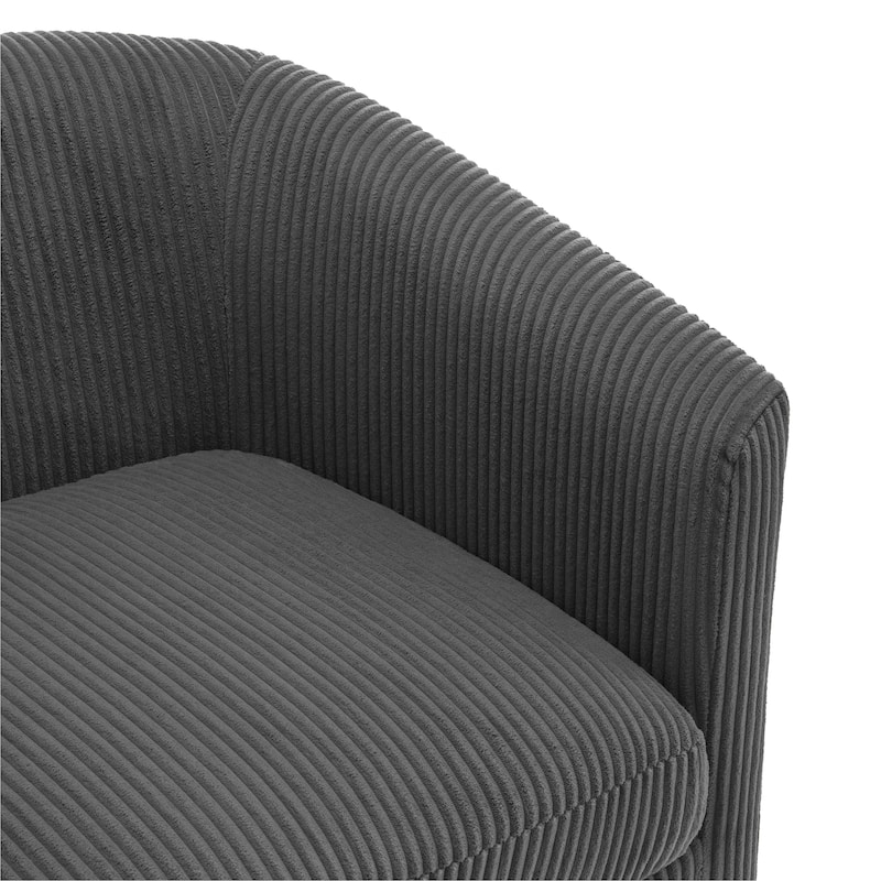 Modern Round Swivel Accent Chair Set of 2 Barrel Chair for Living Room