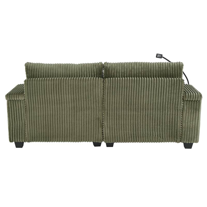 Modern Corduroy Chaise Lounge Sofa by Harper&Bright Designs.