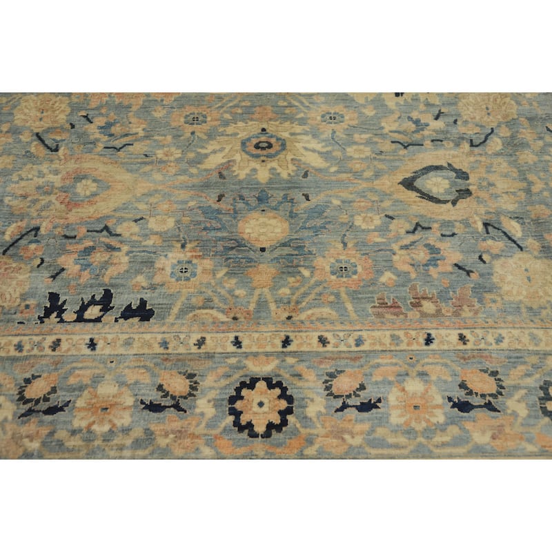 Hand Knotted Traditional Wool Blue Geometric Area Rug - 9' 8'' X 8' 0''
