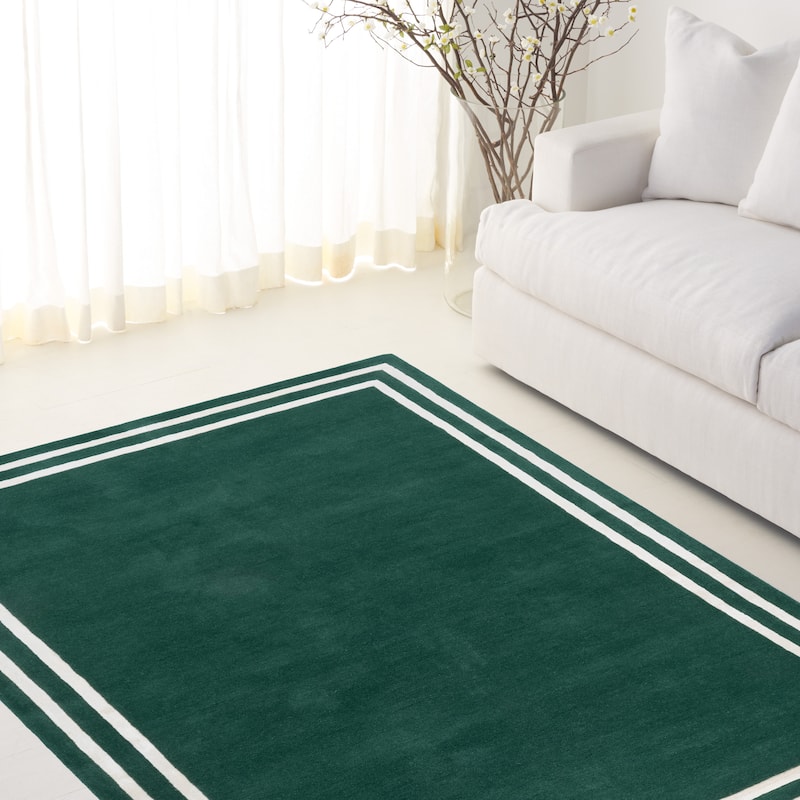 Lauren Ralph Lauren Handmade Roelien Wool Rug - Green/Ivory - 6' Square