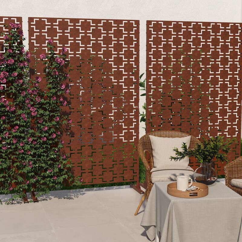 Outdoor Privacy Screen with Stand (Set of 2)