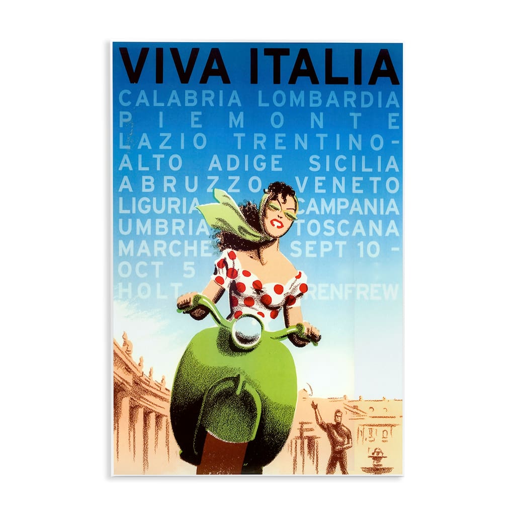 Stupell Vintage Italy Travel Ad Wall Plaque Art Design By Marcus Jules