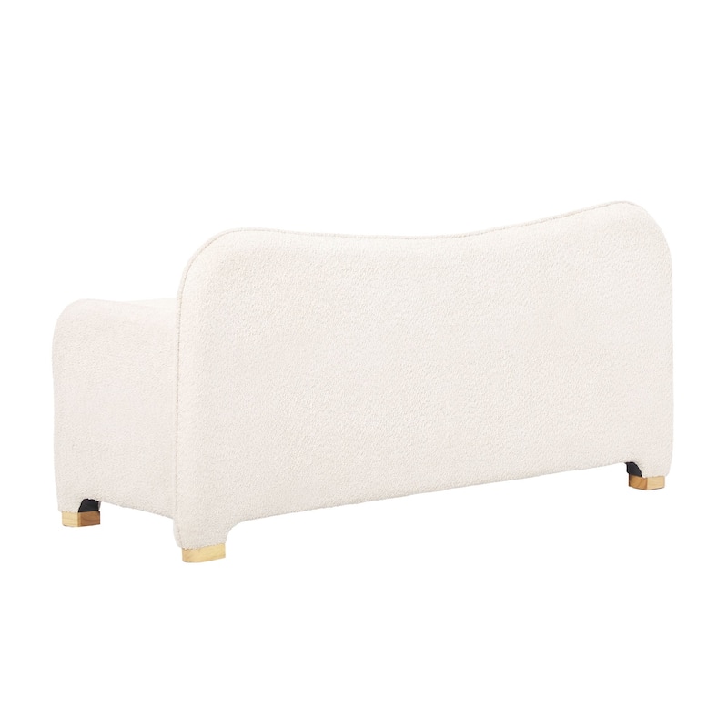 Walker Edison Modern Upholstered Curved Bench with Hidden Storage