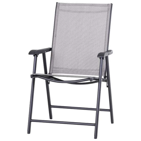 Shop Podena Grey Folding Patio Chairs Set Of 2 By Havenside Home Overstock 30815702