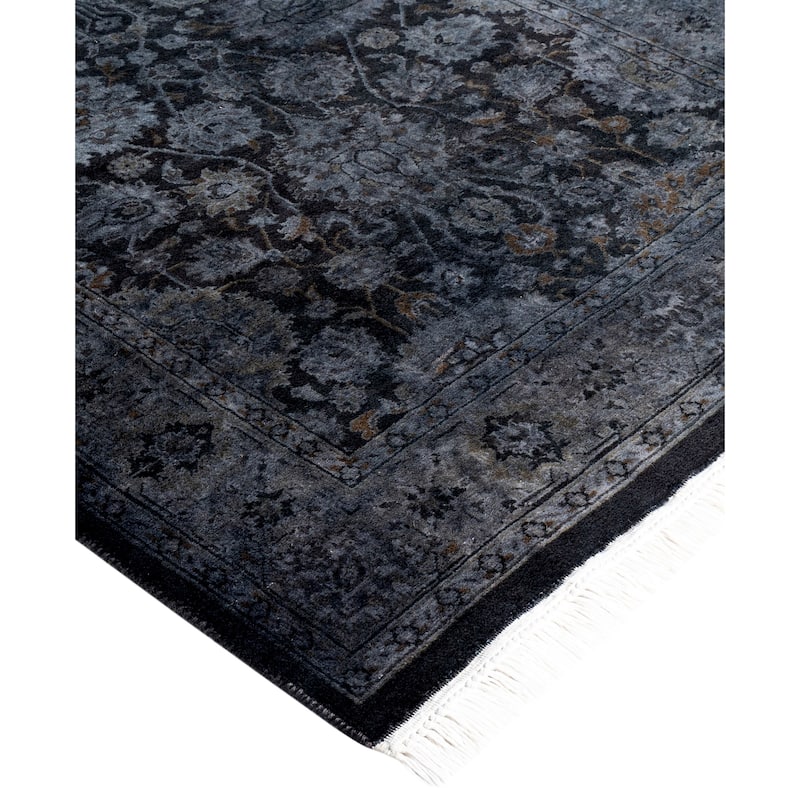 Overdyed One-of-a-Kind Hand-Knotted Area Rug - Gray - 2' 7" x 18' 2"
