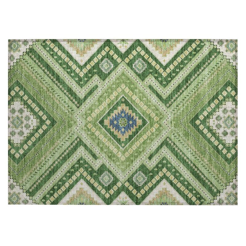 Machine Washable Indoor/ Outdoor Global Boho Chantille Rug