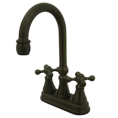 Kingston Brass Governor Centerset Bar Faucet with Metal Cross Handles