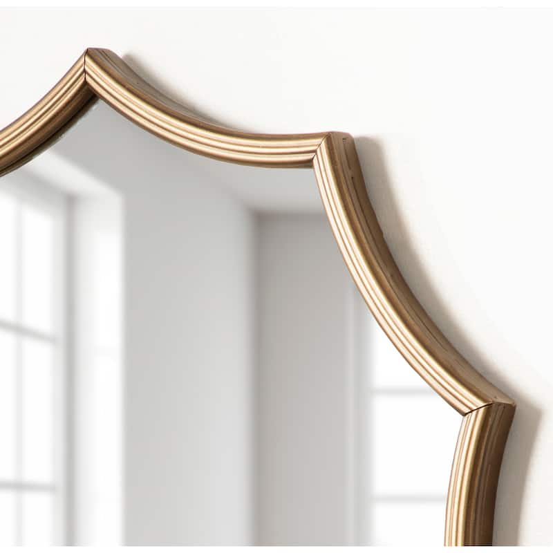 Kate and Laurel Lalina Scalloped Round Framed Accent Mirror