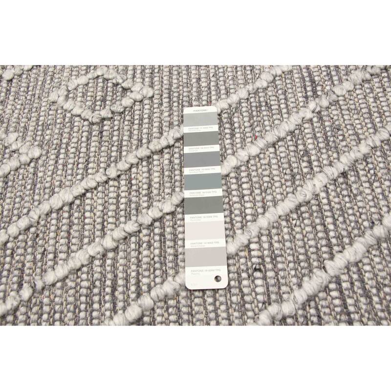 ECARPETGALLERY Braid weave Sienna Grey Wool Rug - 6'1 x 9'0