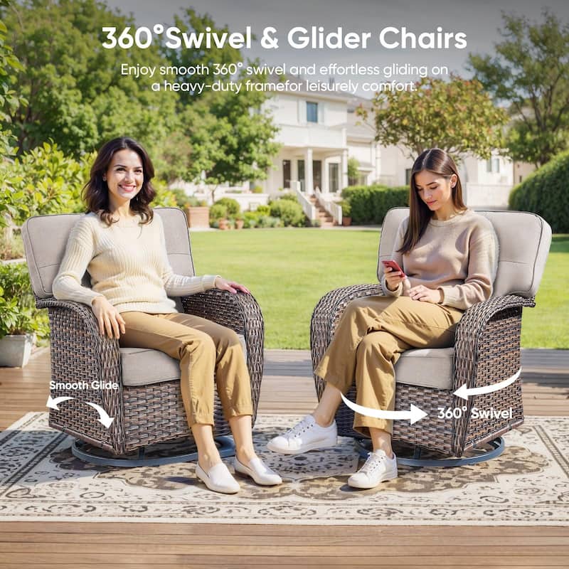 6 Pieces Pocassy Sofa Chairs Table with Swivel Chairs