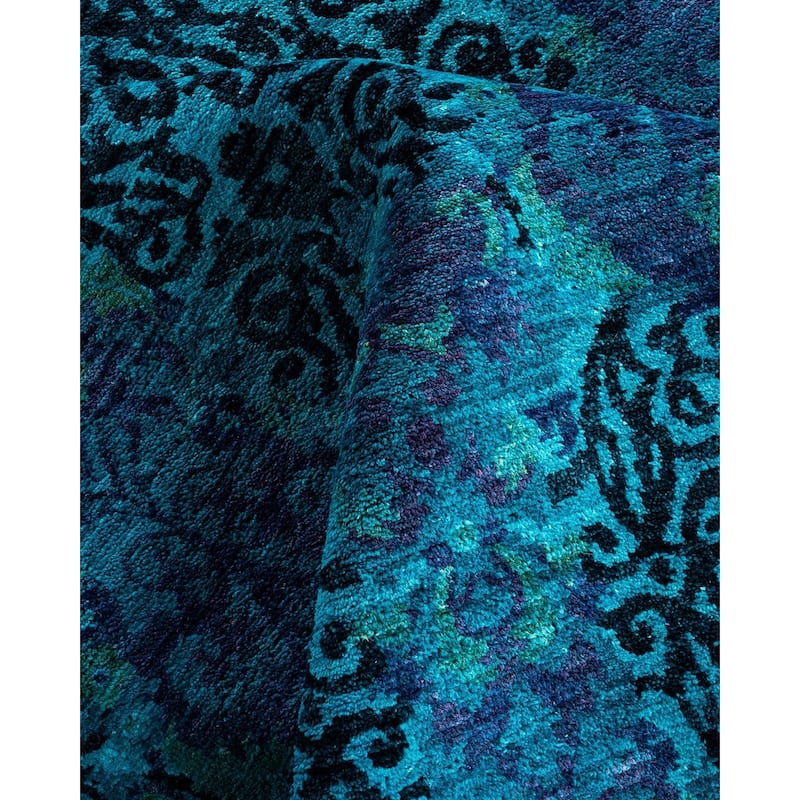 Vibrance One-of-a-Kind Hand-Knotted Area Rug - Blue, 10' 1" x 10' 1" - 10' 1" x 10' 1"