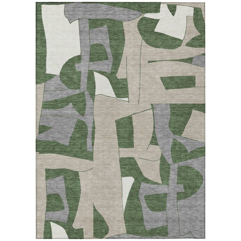 Machine Washable Indoor/ Outdoor Modern Crestone Chantille Rug