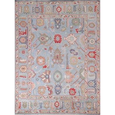 Blue Light Oushak Oriental Area Rug Handmade Wool Carpet - 8'0"x 10'0"